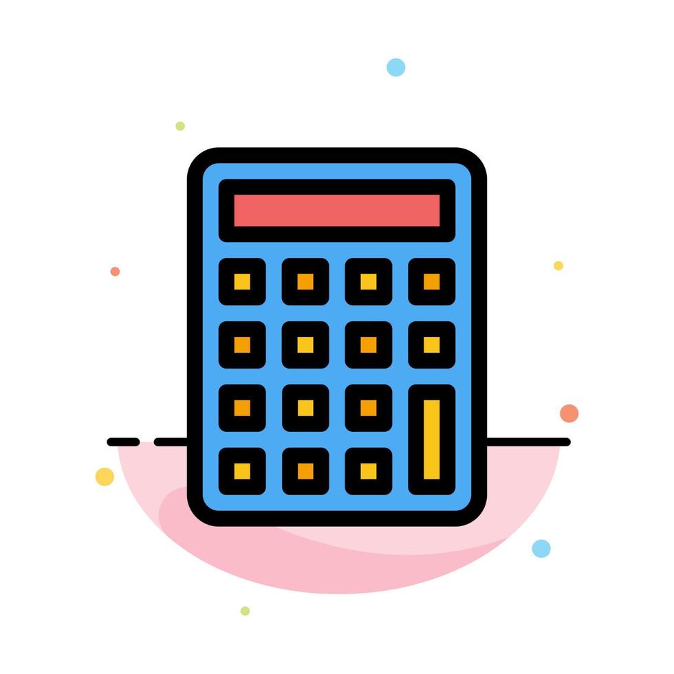 Calculator Calculate Education Abstract Flat Color Icon Template vector