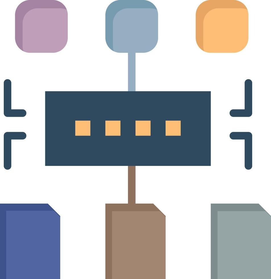 Algorithm Program User Document  Flat Color Icon Vector icon banner Template
