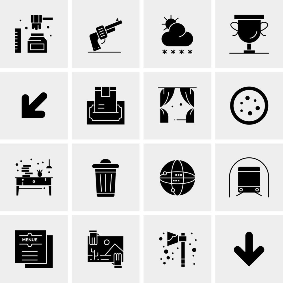 16 iconos de negocios universales vector ilustración de icono creativo para usar en proyectos relacionados con la web y dispositivos móviles