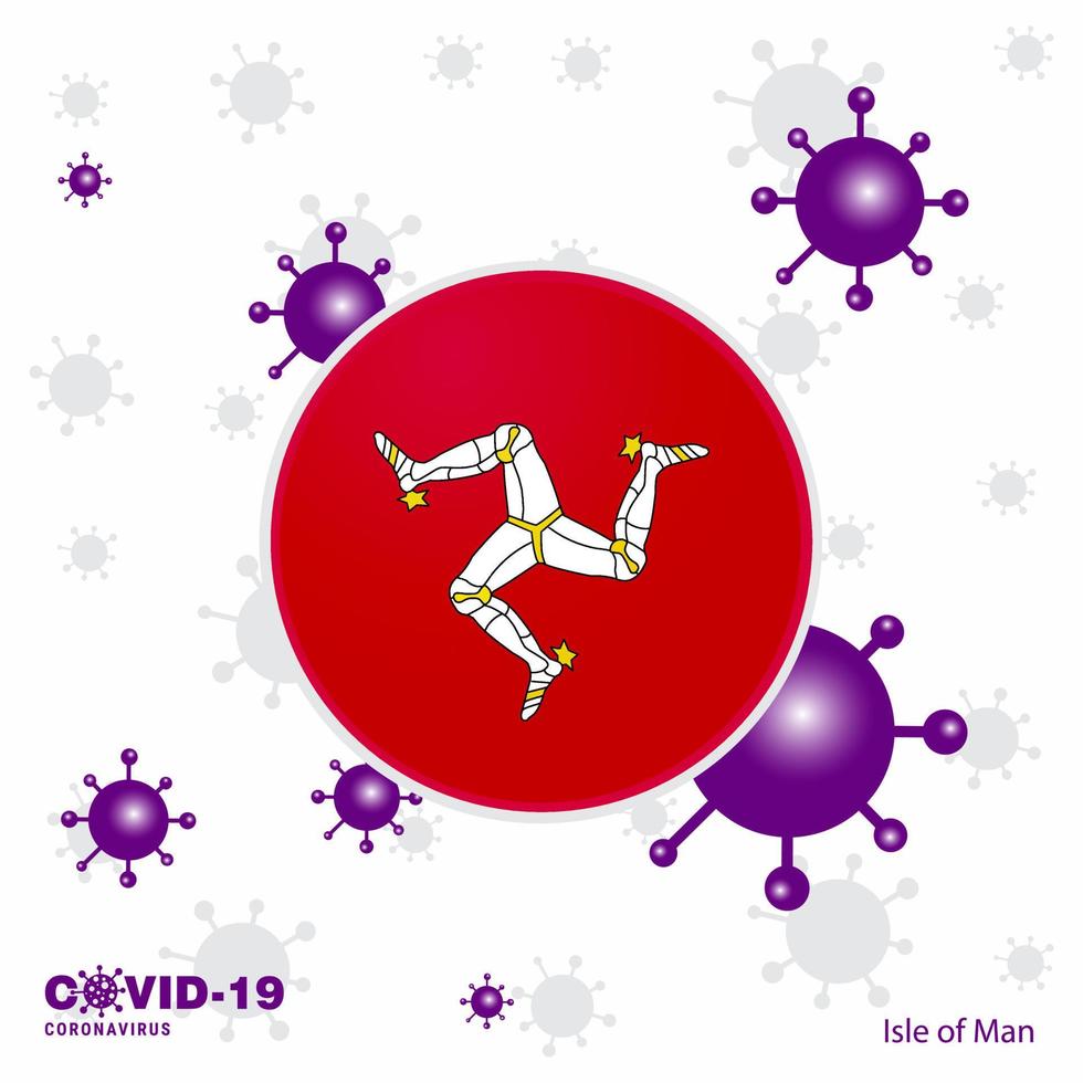 Pray For Isle of Man COVID19 Coronavirus Typography Flag Stay home Stay Healthy Take care of your own health vector