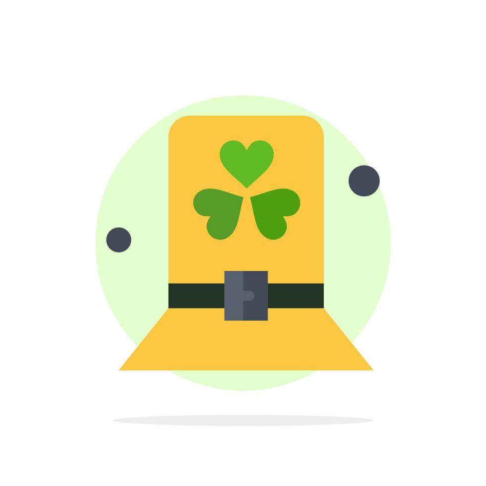 Costume Day Green Hat Patrick Abstract Circle Background Flat color Icon vector