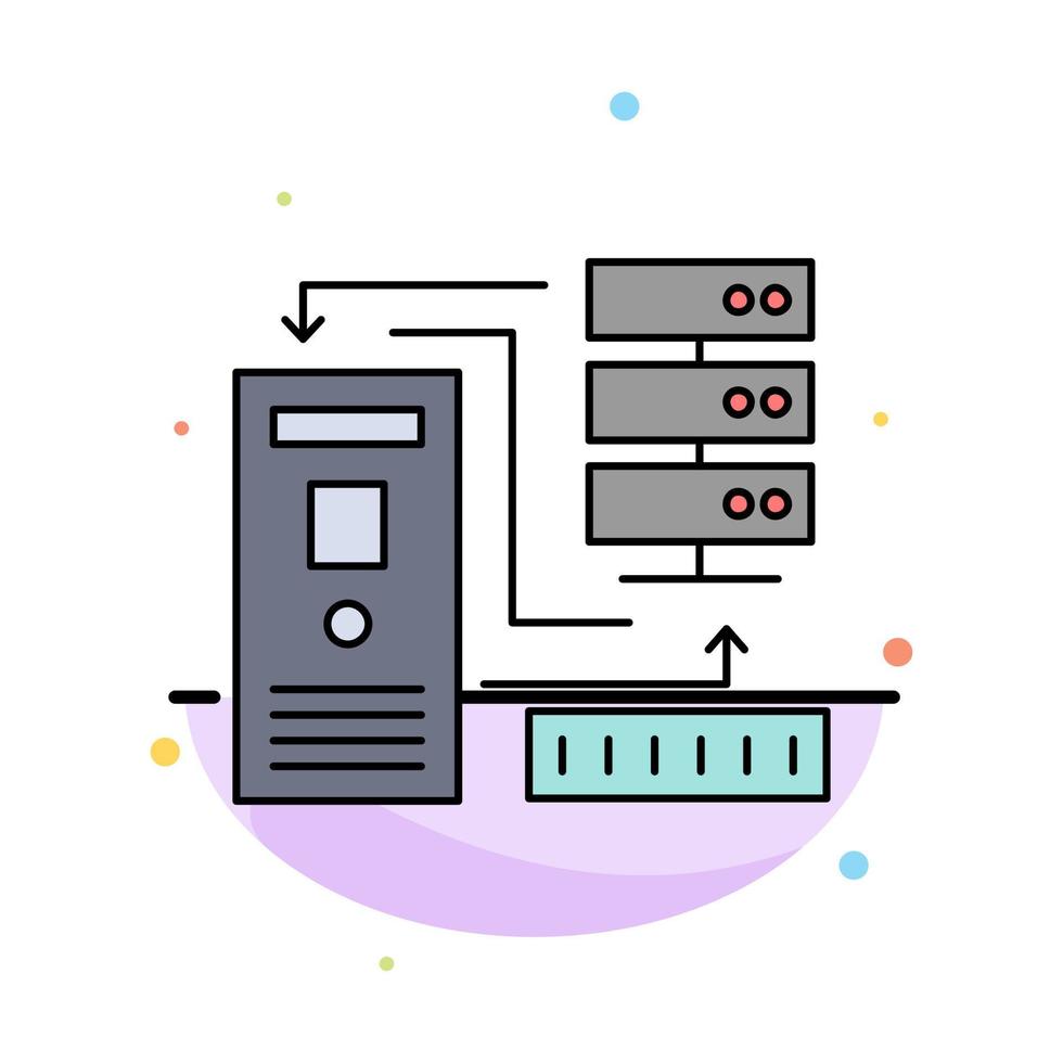 Combination data database electronic information Flat Color Icon Vector