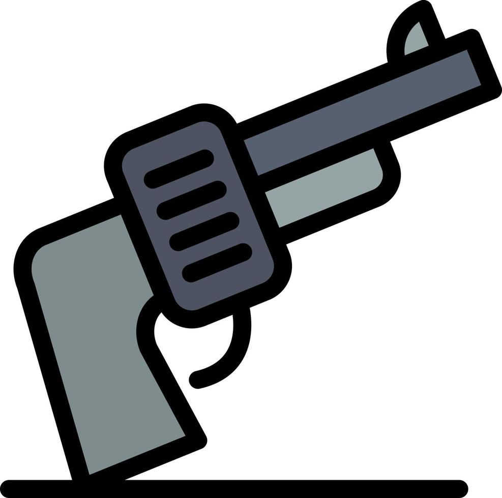 pistola mano arma americano color plano icono vector icono banner plantilla