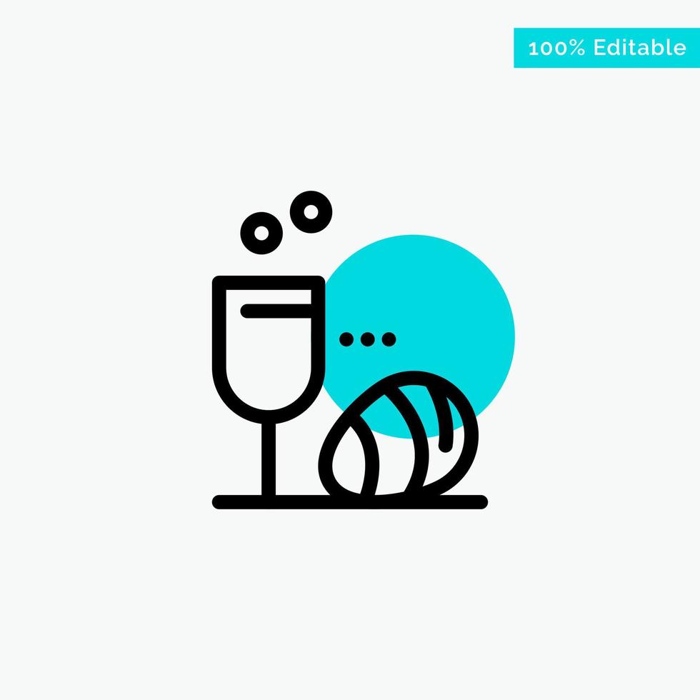 Glass Egg Easter Drink turquoise highlight circle point Vector icon