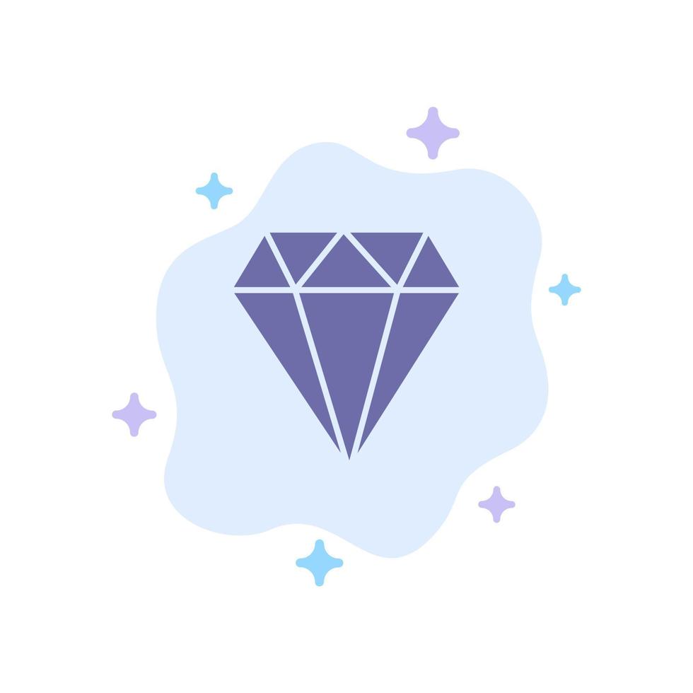 Diamond Jewel Jewelry Gam Blue Icon on Abstract Cloud Background vector