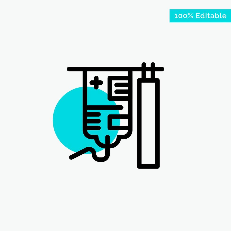 Drip Hospital Medical Treatment turquoise highlight circle point Vector icon