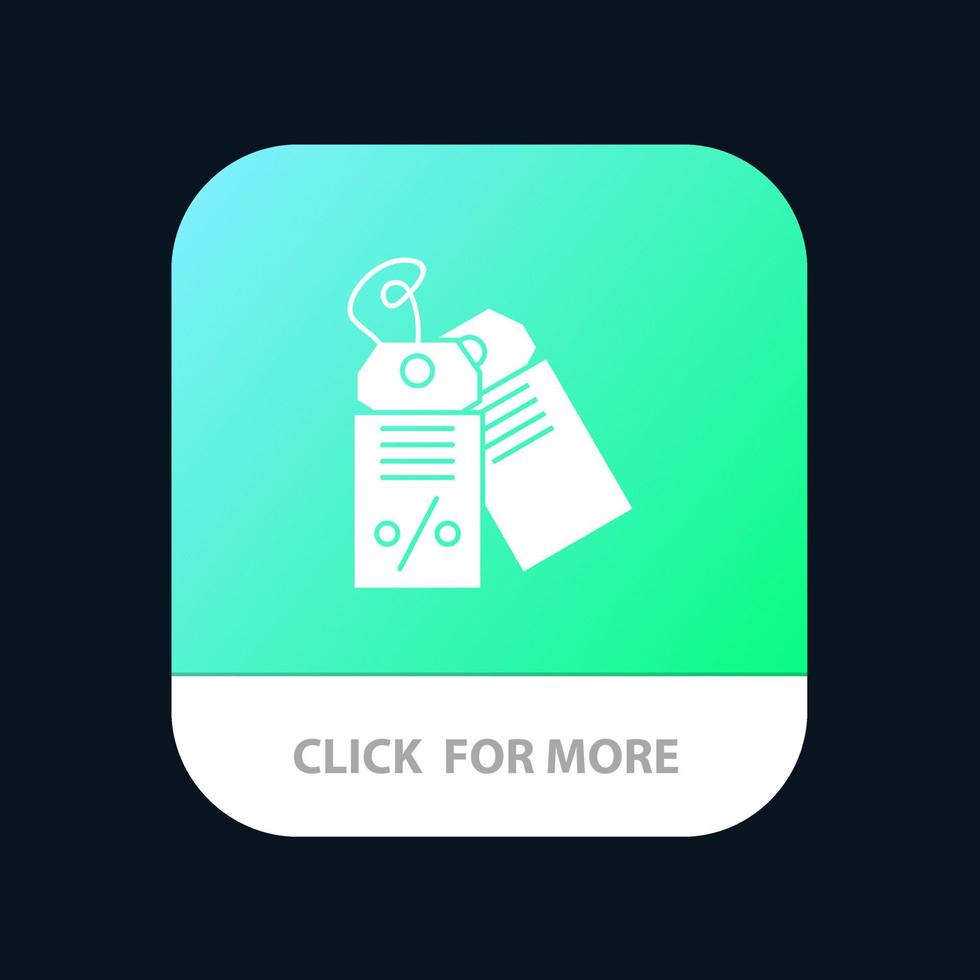 Label Business Discount Sale Mobile App Button Android and IOS Glyph Version vector