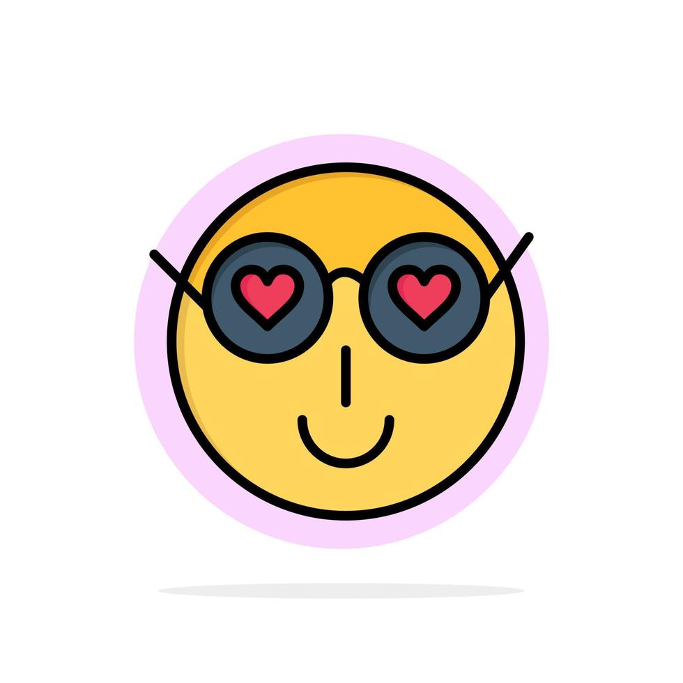 smiley emojis amor lindo usuario resumen círculo fondo plano color icono vector
