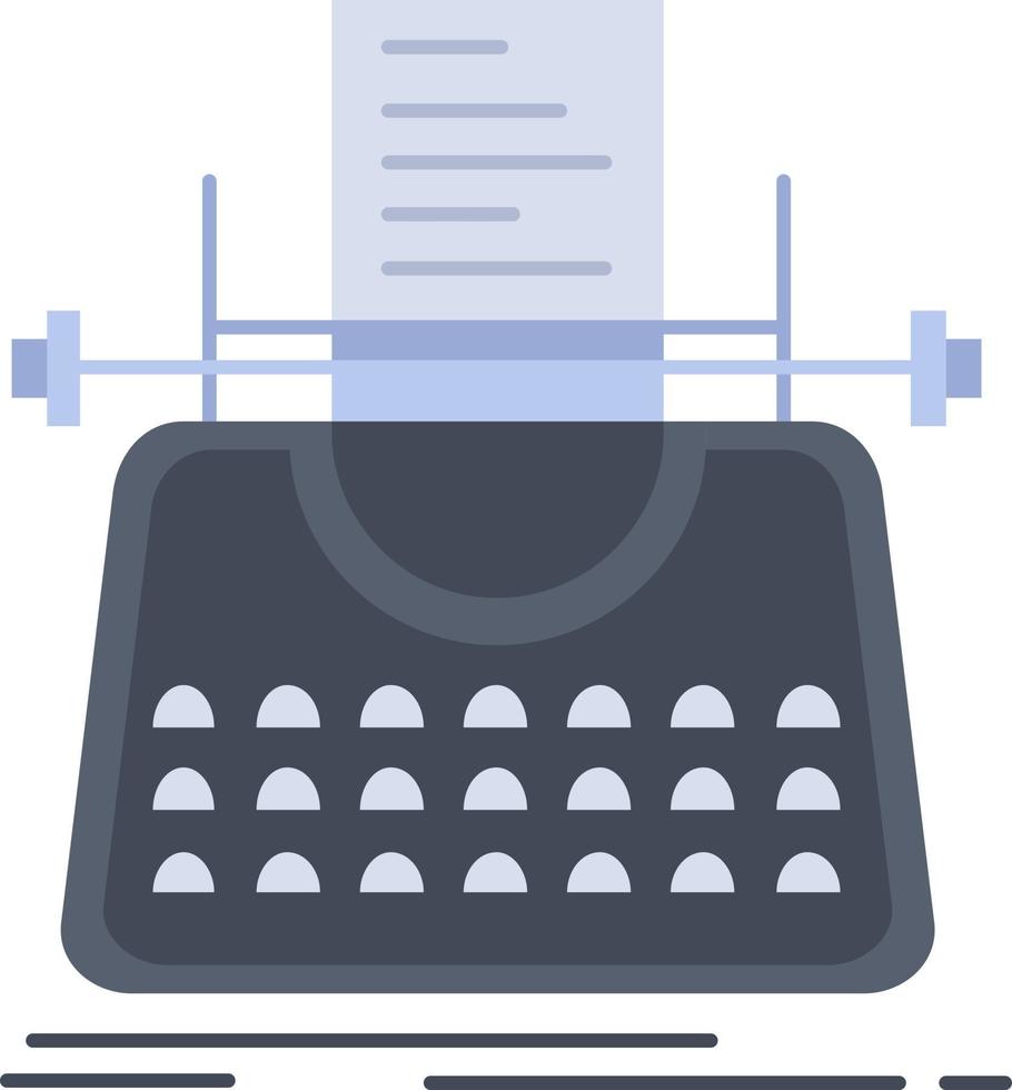 Article blog story typewriter writer Flat Color Icon Vector