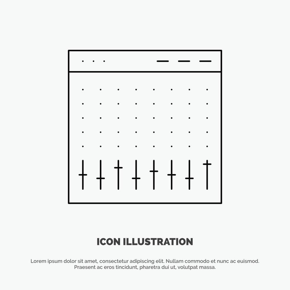 Console Control Controller Hardware Mixer Line Icon Vector