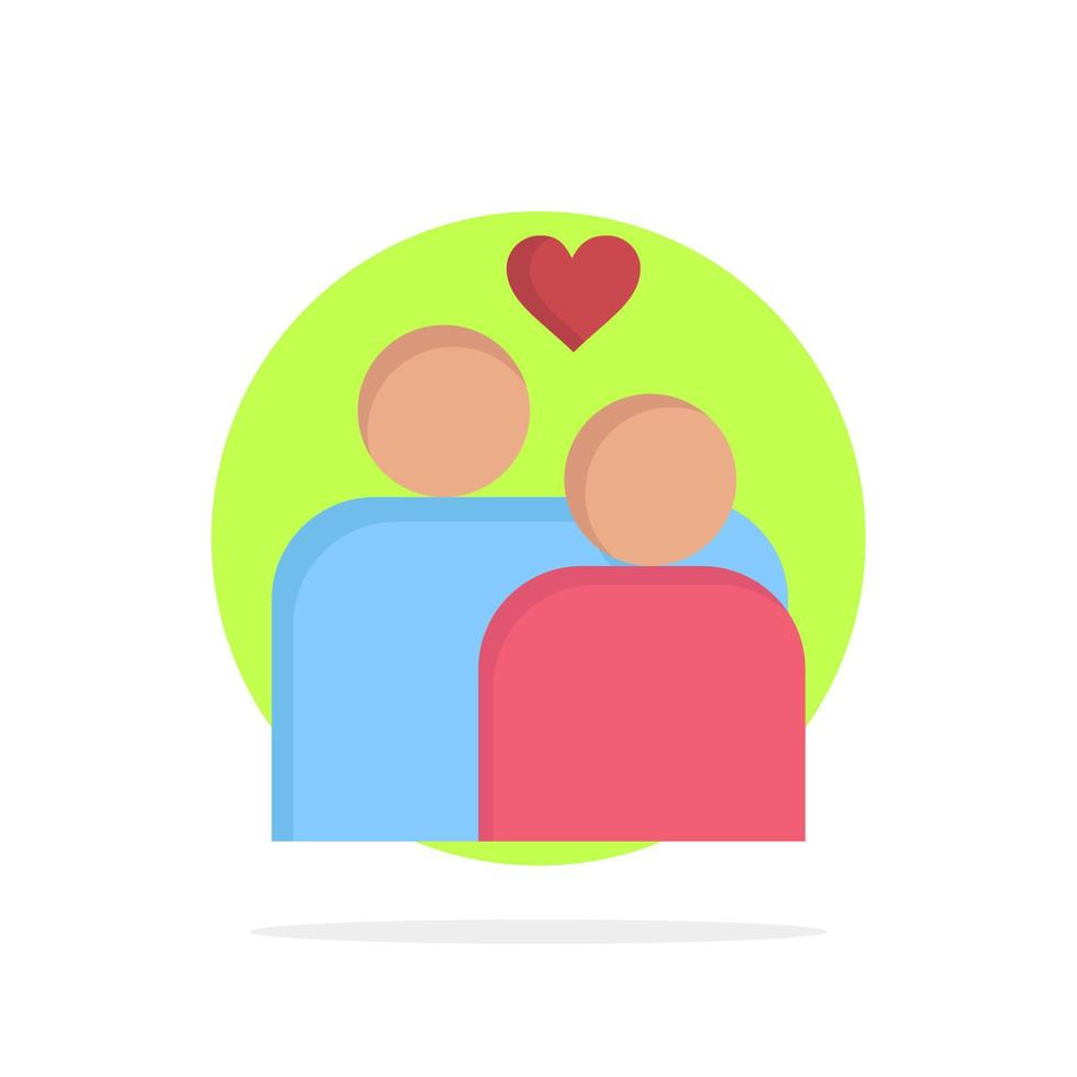 pareja amor matrimonio corazón círculo abstracto fondo color plano icono vector