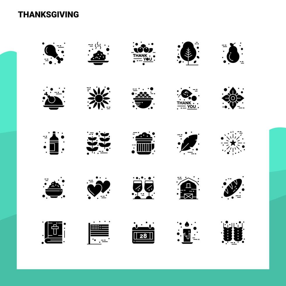 25 Thanksgiving Icon set Solid Glyph Icon Vector Illustration Template For Web and Mobile Ideas for business company