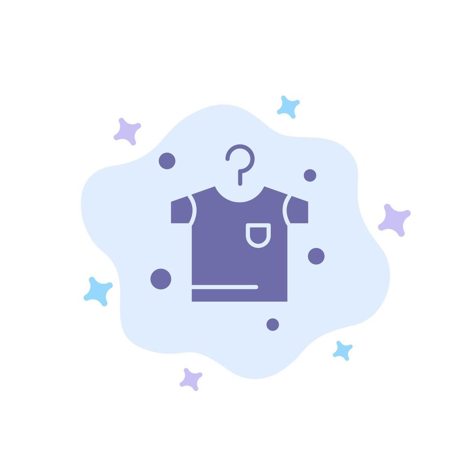 Clothes Drying Hanging Blue Icon on Abstract Cloud Background vector