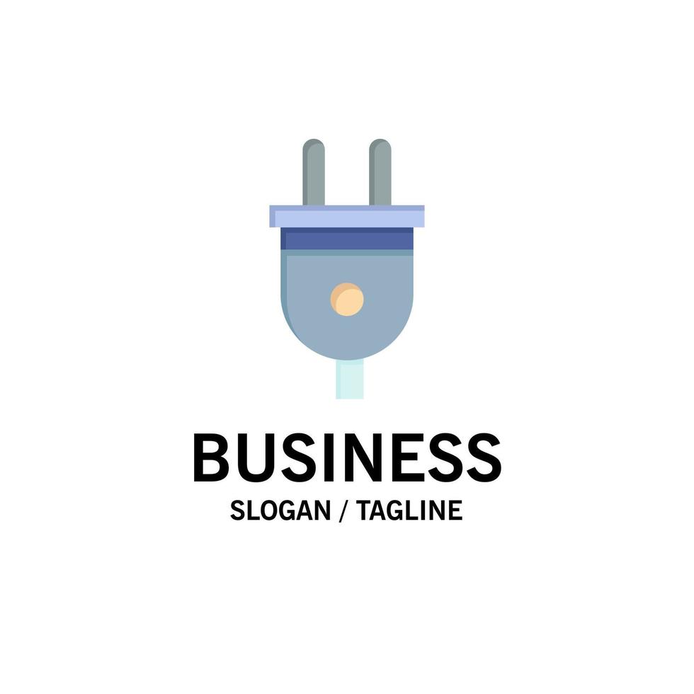 Electric Plug Power Power Plug Business Logo Template Flat Color vector