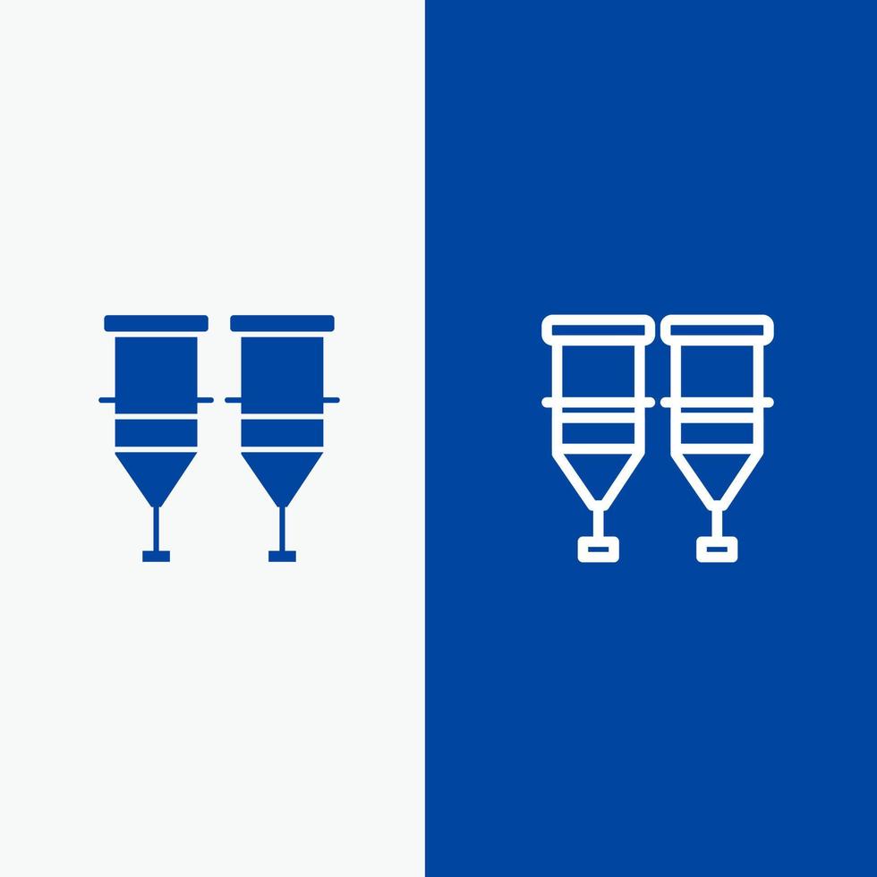 Blood Healthcare Medical Syringe Transfusion Line and Glyph Solid icon Blue banner Line and Glyph Solid icon Blue banner vector