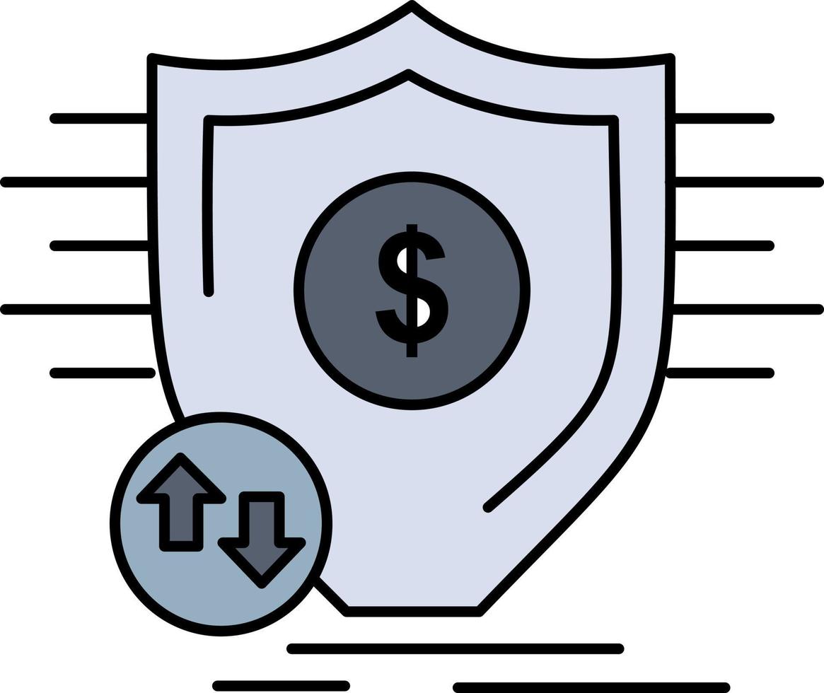 finanzas financiero dinero seguro seguridad color plano icono vector