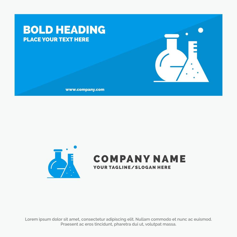 Tube Flask Lab Science SOlid Icon Website Banner and Business Logo Template vector