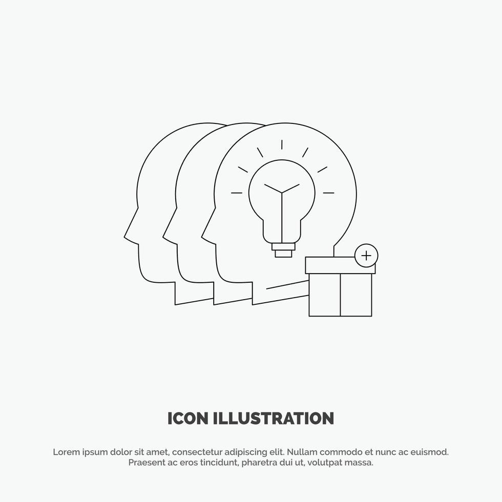 vector de icono de línea de personal de transferencia de idea compartir