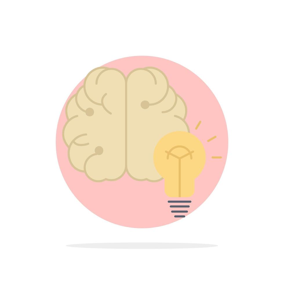 idea business brain mind bulb Flat Color Icon Vector