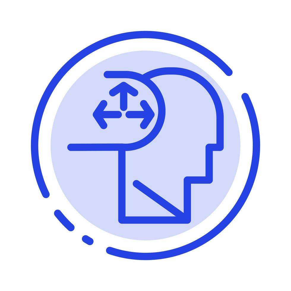 Autism Disorder Man Human Blue Dotted Line Line Icon vector