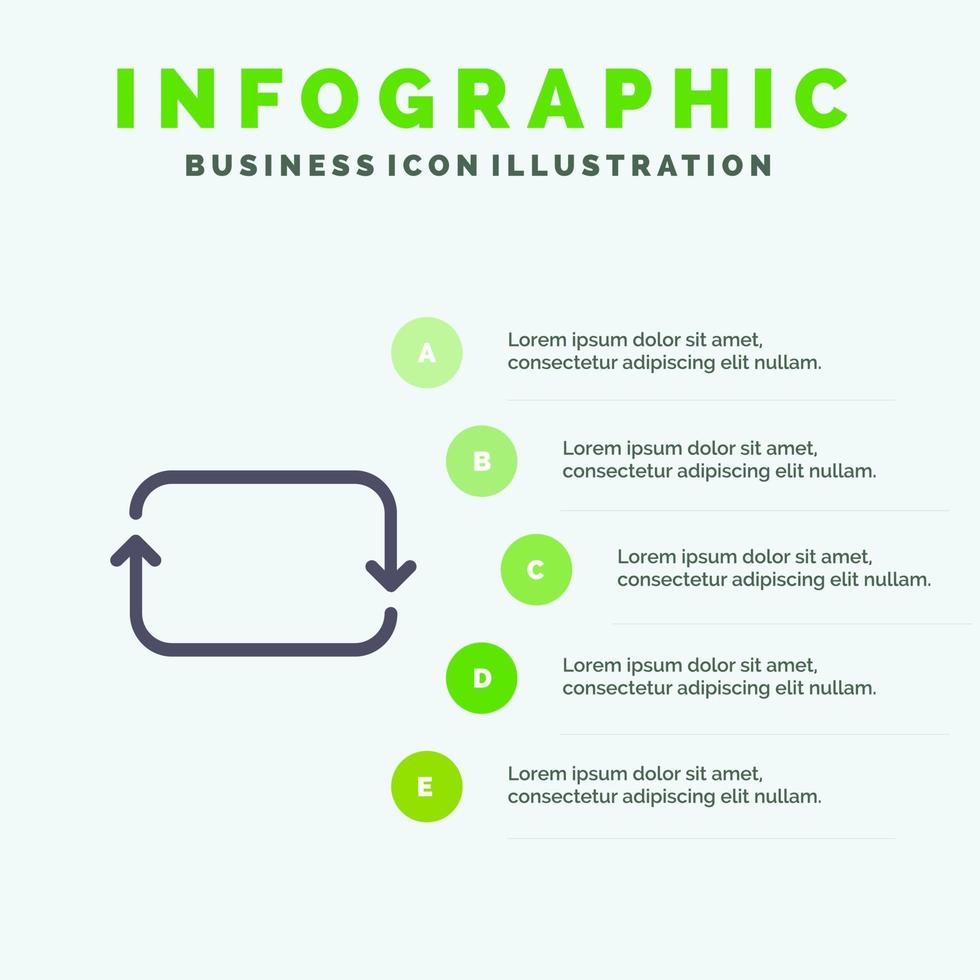 Back Front Twitter Sets Solid Icon Infographics 5 Steps Presentation Background vector