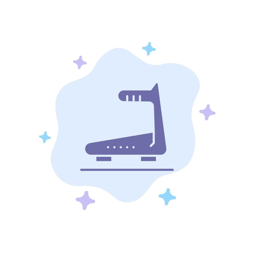 Machine Running Track Treadmill Blue Icon on Abstract Cloud Background vector