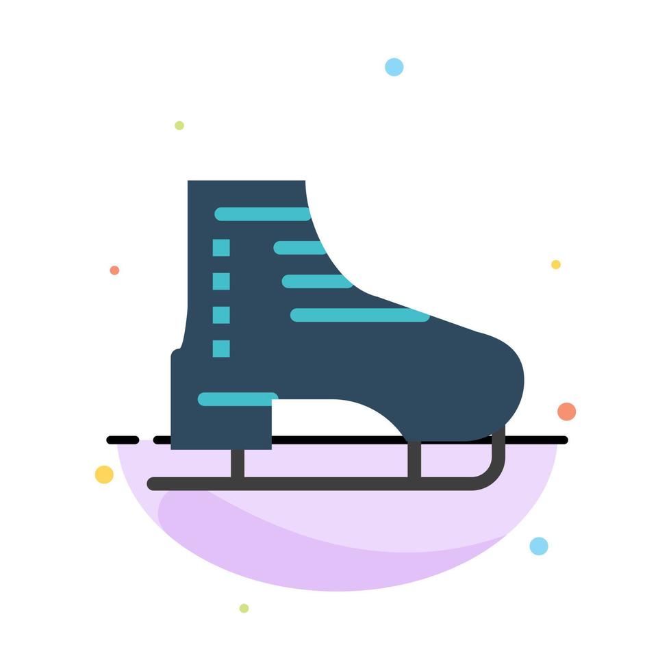 Boot Ice Skate Skates Skating Abstract Flat Color Icon Template vector