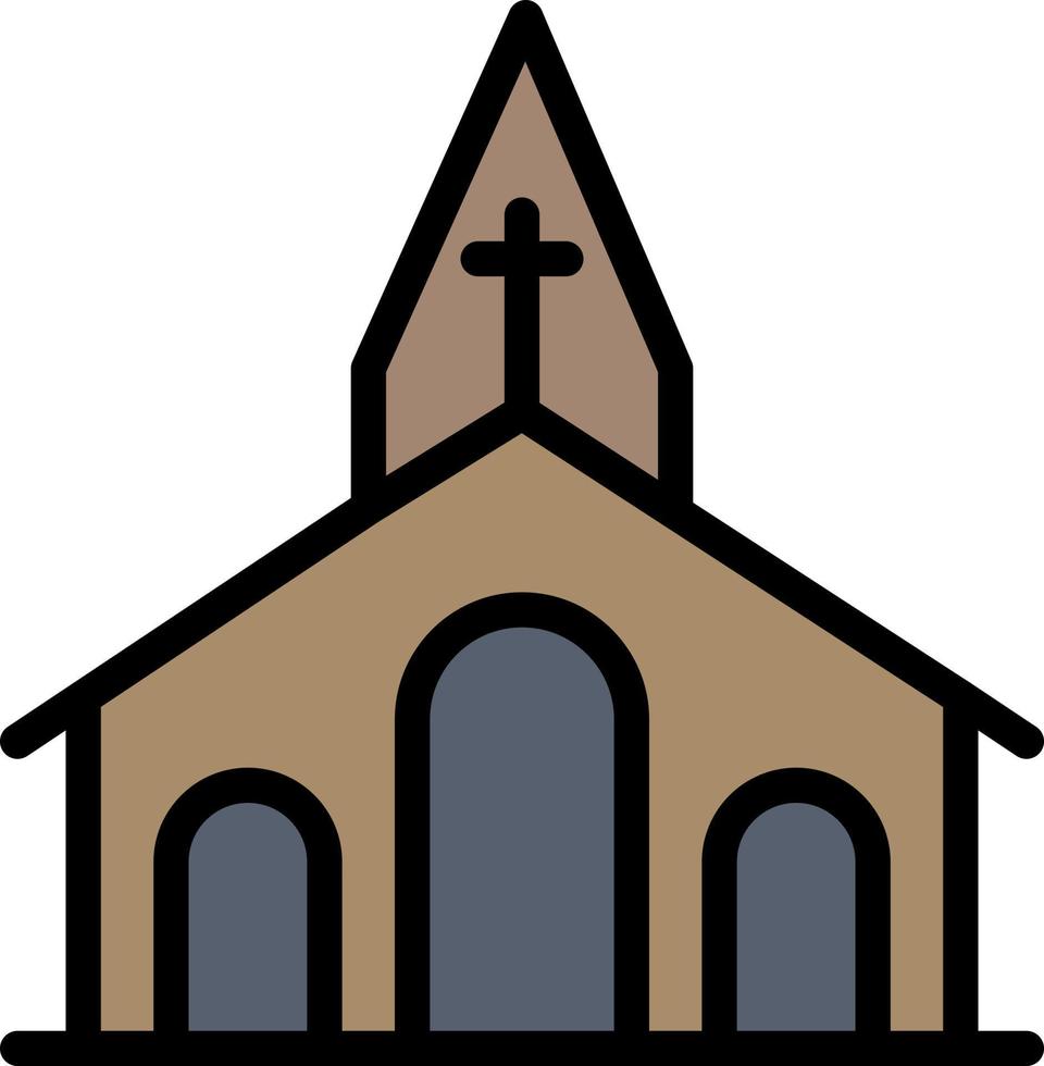 Church Celebration Christian Cross Easter Business Logo Template Flat Color vector