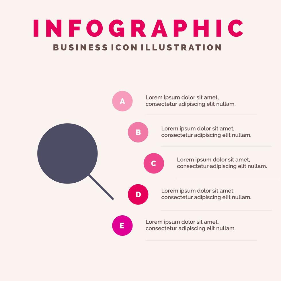 Search Research Basic Ui Solid Icon Infographics 5 Steps Presentation Background vector