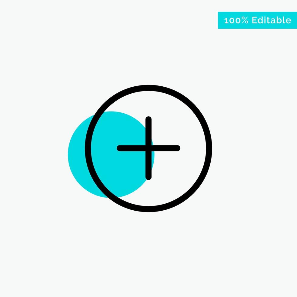 Twitter Add Contact turquoise highlight circle point Vector icon