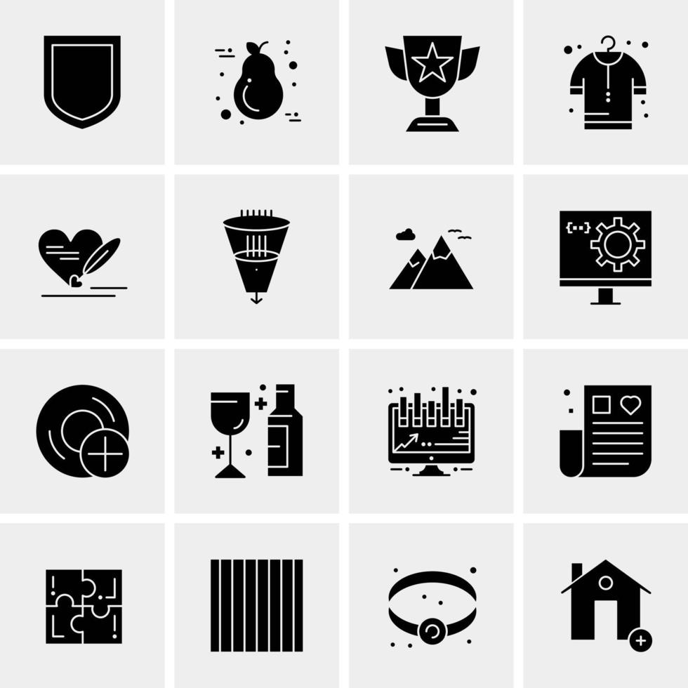 16 iconos de negocios universales vector ilustración de icono creativo para usar en proyectos relacionados con la web y dispositivos móviles