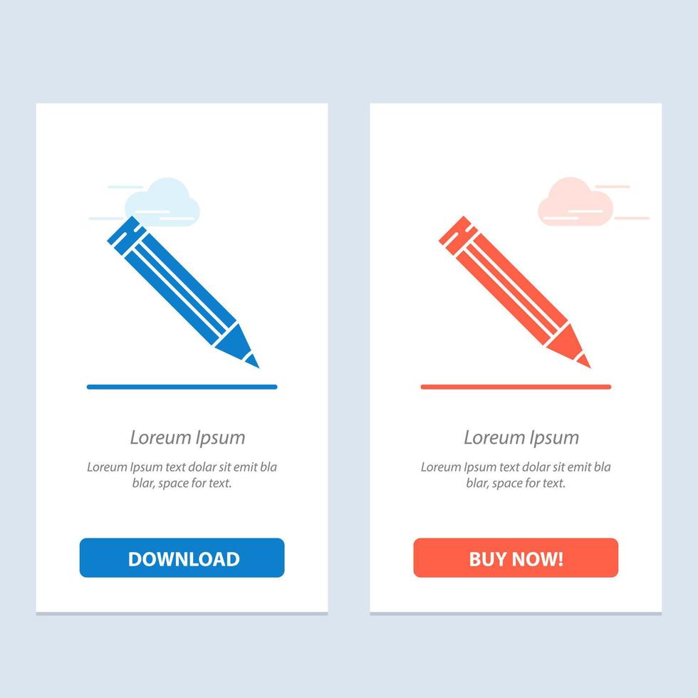 Education Ruler School  Blue and Red Download and Buy Now web Widget Card Template vector