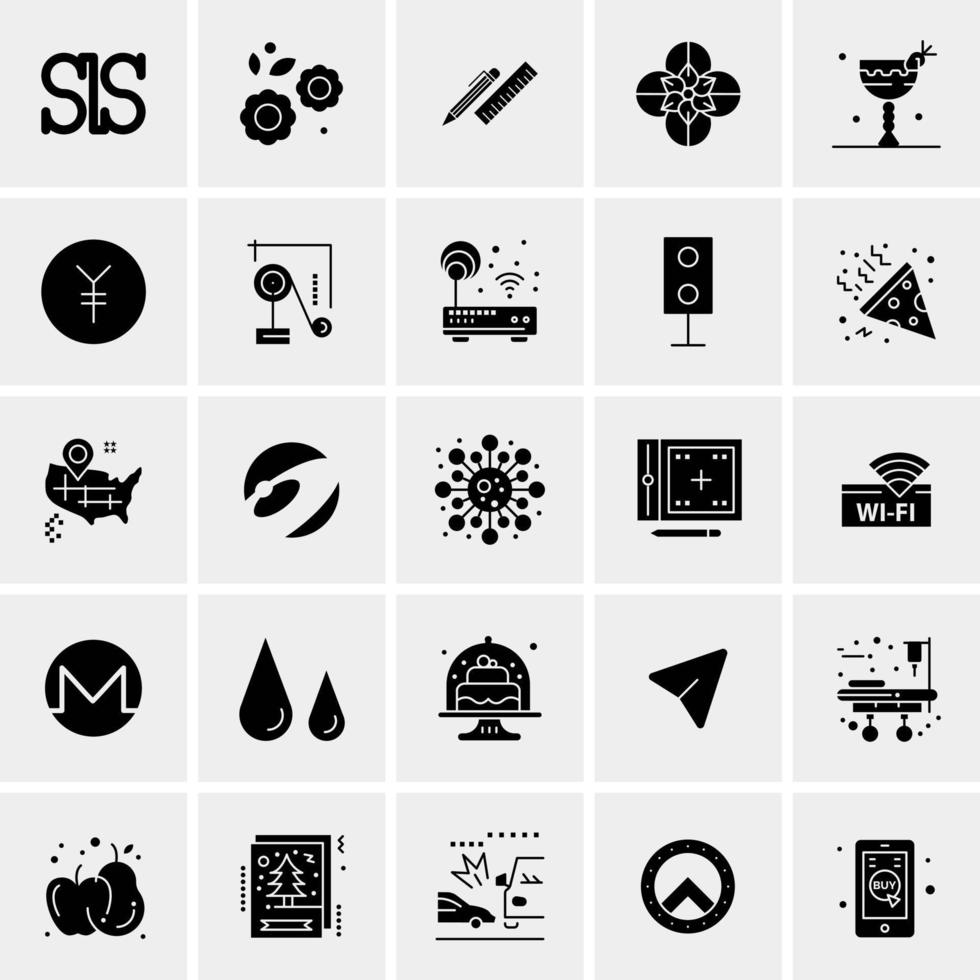 25 iconos de negocios universales vector ilustración de icono creativo para usar en proyectos relacionados con la web y dispositivos móviles