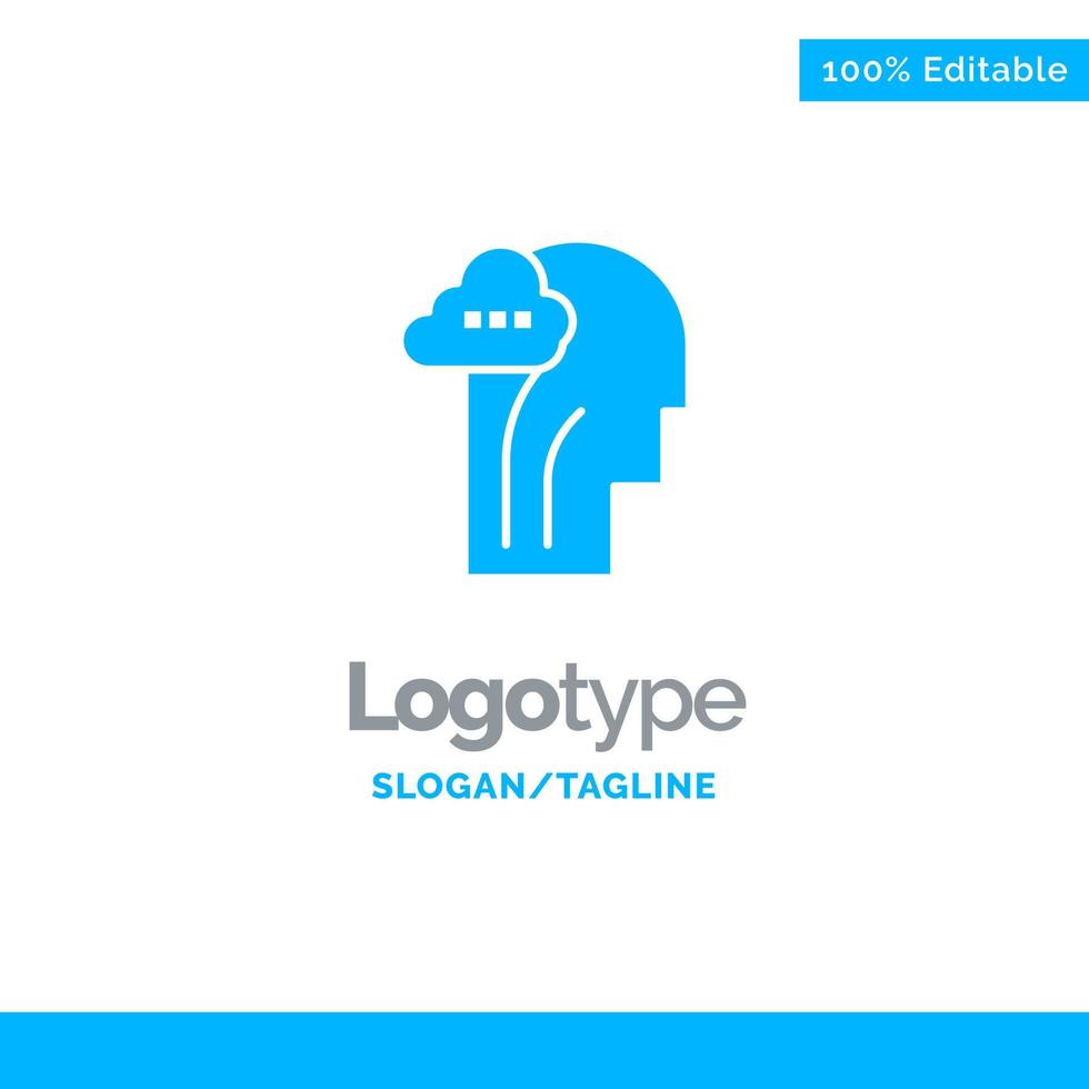 Activity Brain Mind Head Blue Solid Logo Template Place for Tagline vector