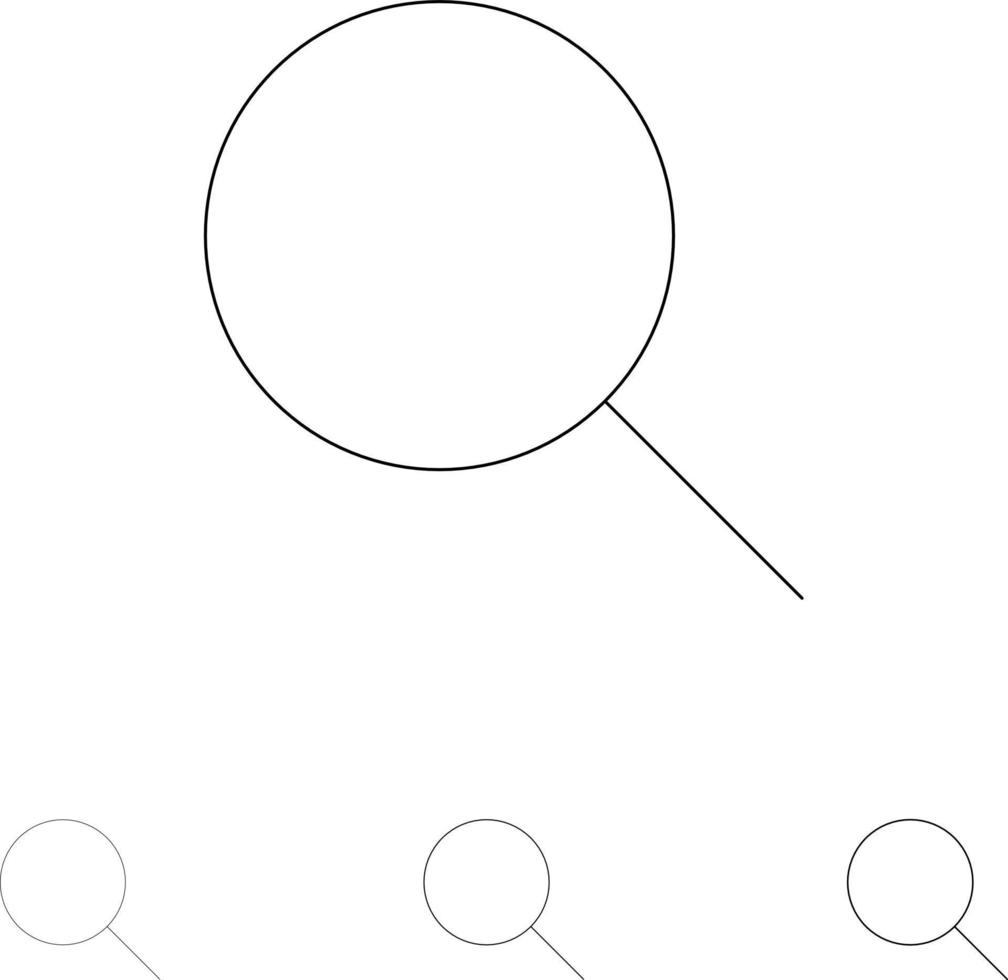 Search Research Basic Ui Bold and thin black line icon set vector