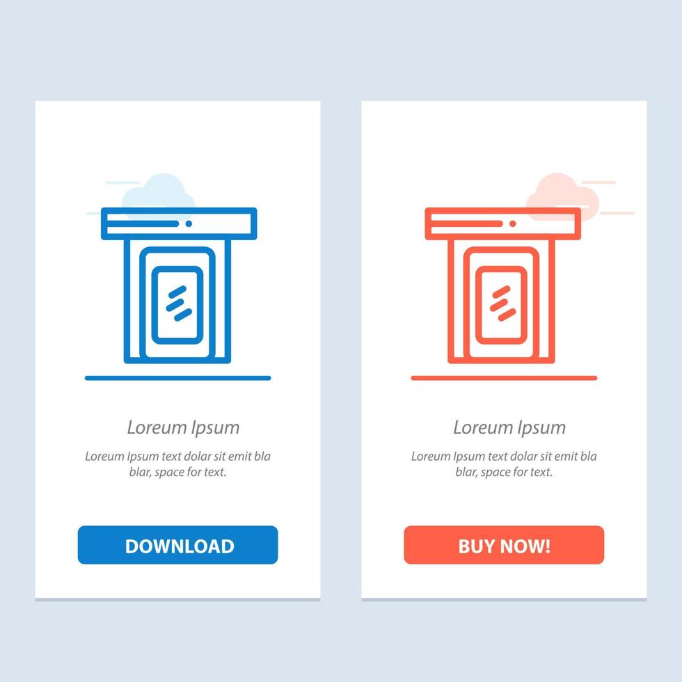 Rainy Cloud Door Home  Blue and Red Download and Buy Now web Widget Card Template vector