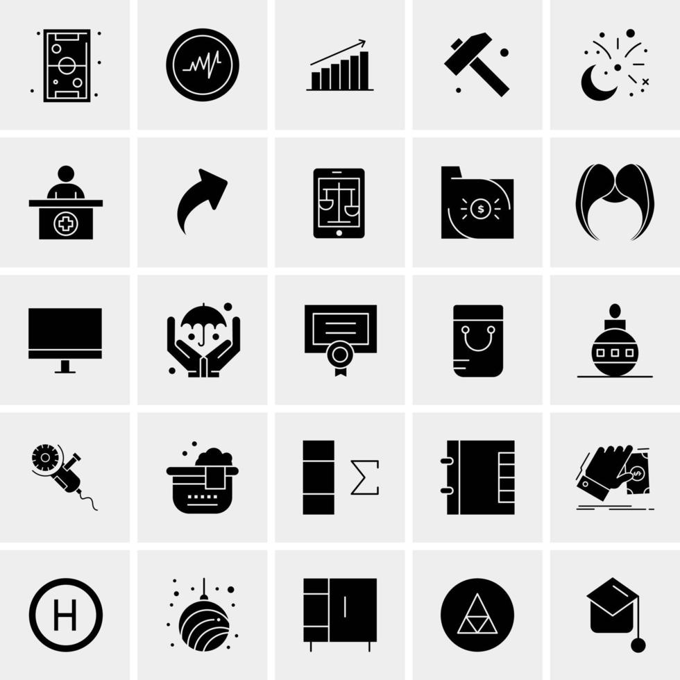 25 iconos de negocios universales vector ilustración de icono creativo para usar en proyectos relacionados con la web y dispositivos móviles