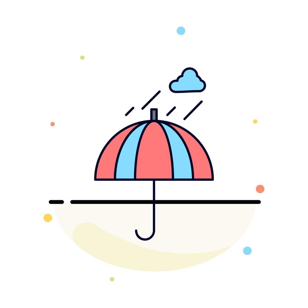 Umbrella camping rain safety weather Flat Color Icon Vector