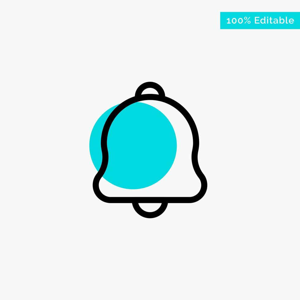 Alert Bell Notification Sound turquoise highlight circle point Vector icon