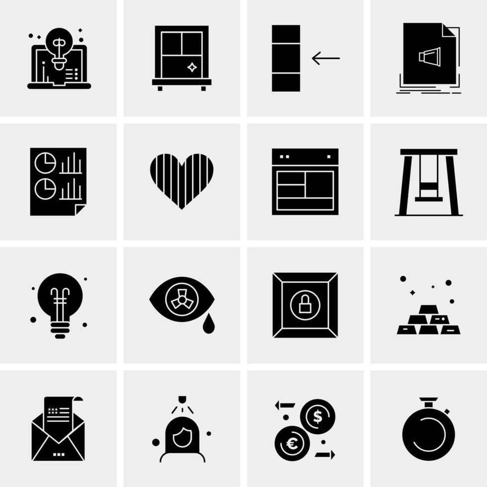 16 iconos de negocios universales vector ilustración de icono creativo para usar en proyectos relacionados con la web y dispositivos móviles