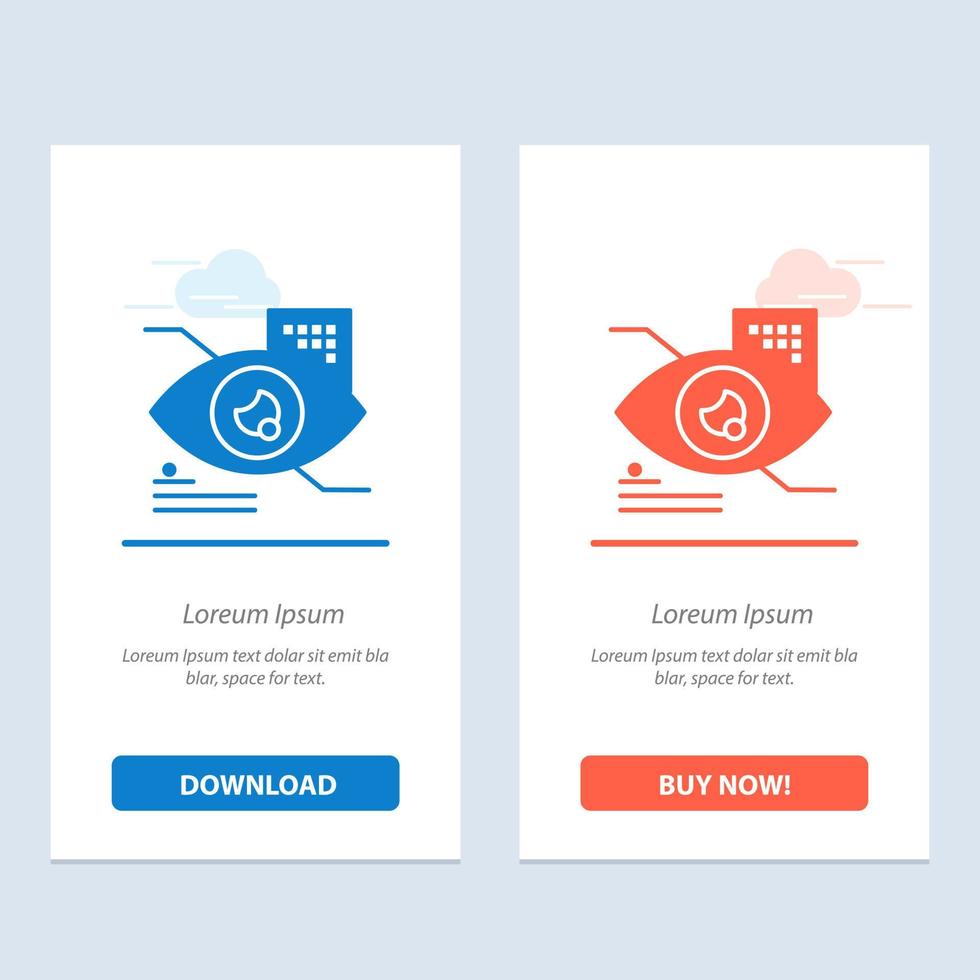 Eye Tap Eye tap Technology  Blue and Red Download and Buy Now web Widget Card Template vector