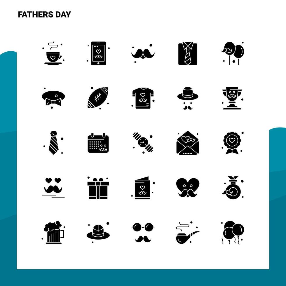 25 Fathers Day Icon set Solid Glyph Icon Vector Illustration Template For Web and Mobile Ideas for business company