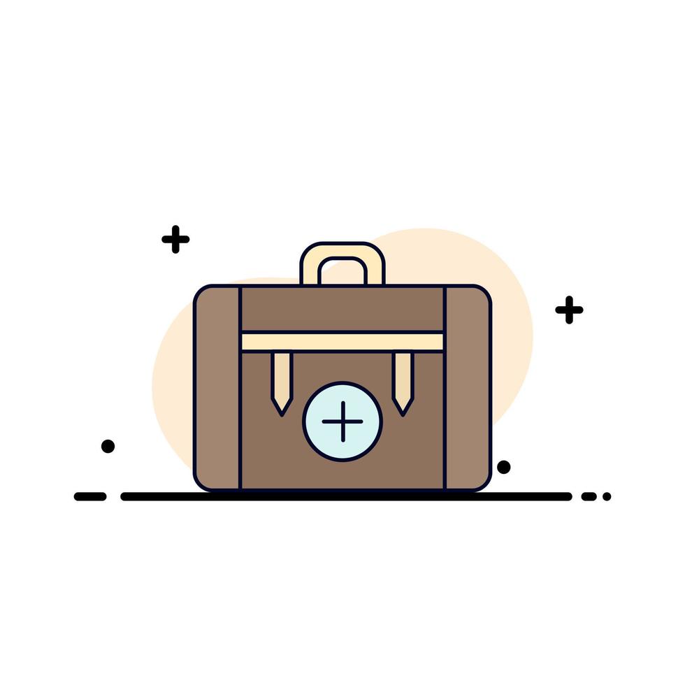 bag camping health hiking luggage Flat Color Icon Vector