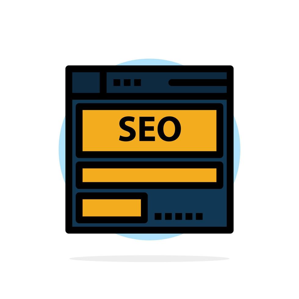 alojamiento de datos del servidor del sitio web icono de color plano de fondo de círculo abstracto de tecnología seo vector