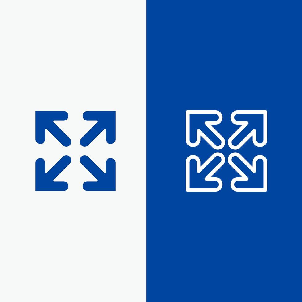 Arrow Direction Move Line and Glyph Solid icon Blue banner Line and Glyph Solid icon Blue banner vector