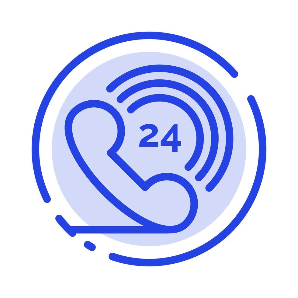 Telephone Phone Ringing 24 Blue Dotted Line Line Icon vector