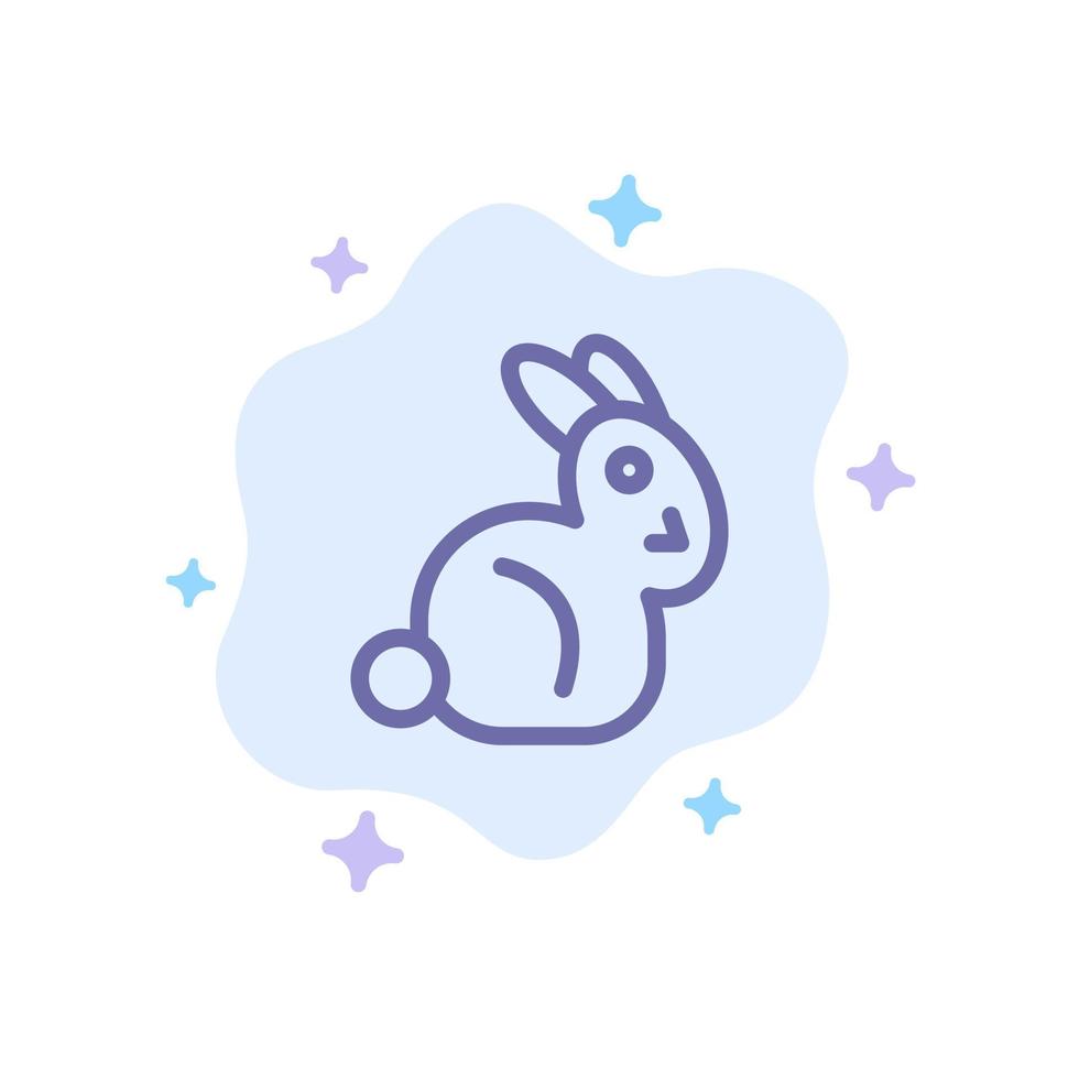 Bunny Easter Rabbit Blue Icon on Abstract Cloud Background vector