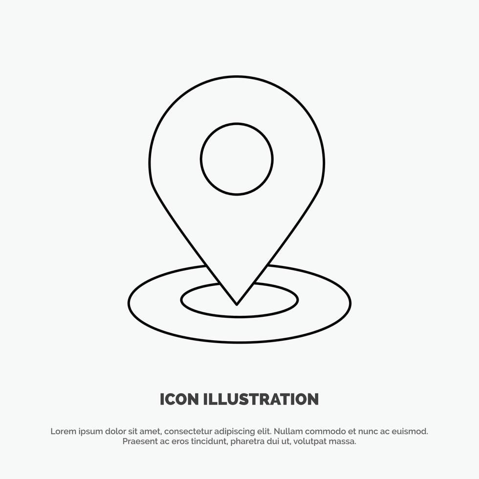 Location Map Pin Hotel Vector Line Icon