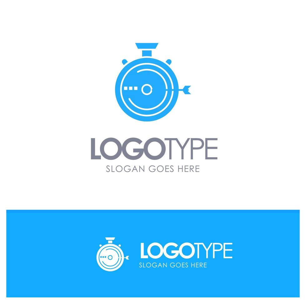 Launch Management Optimization Release Stopwatch Blue Solid Logo with place for tagline vector