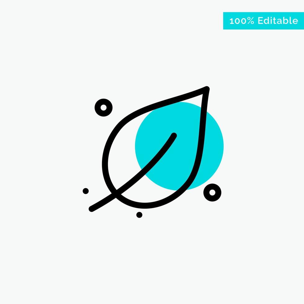 Ecology Leaf Nature Spring turquoise highlight circle point Vector icon